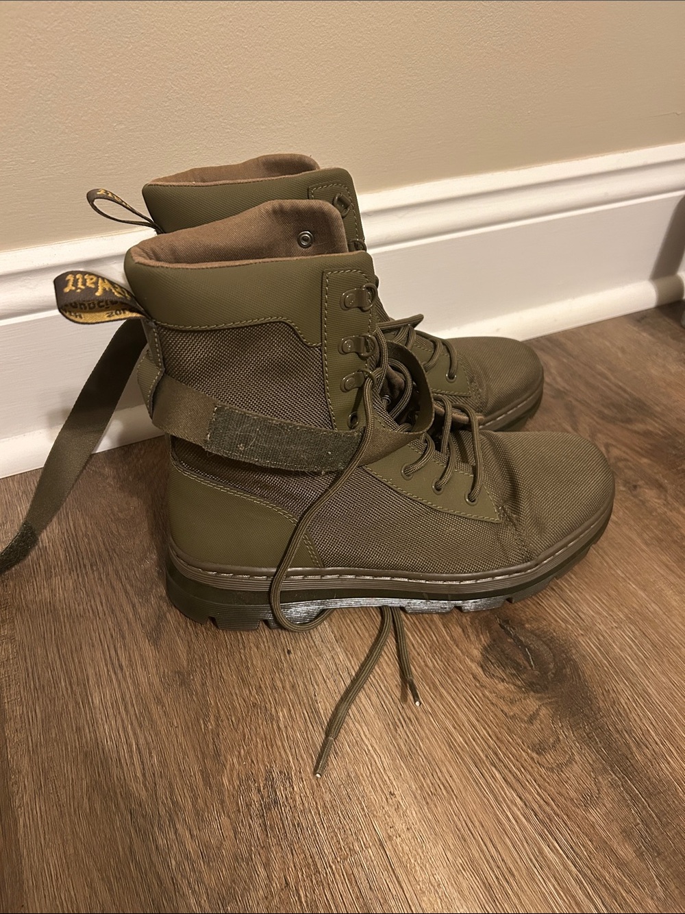 Dr. Martens Olive Combat Lace-Up Boots